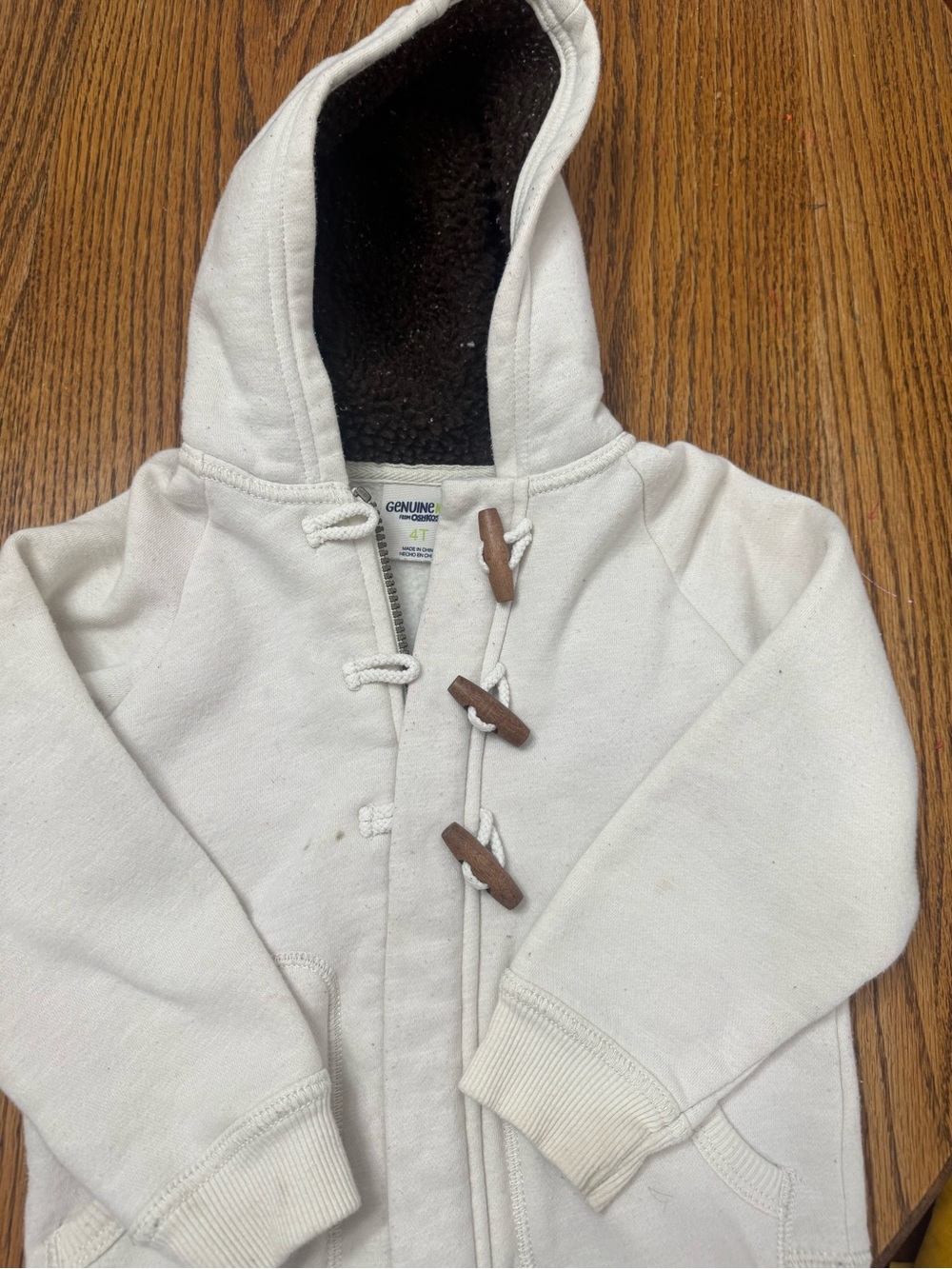 Genuine Merchandise Cream Hooded Puffer with Toggle Closures